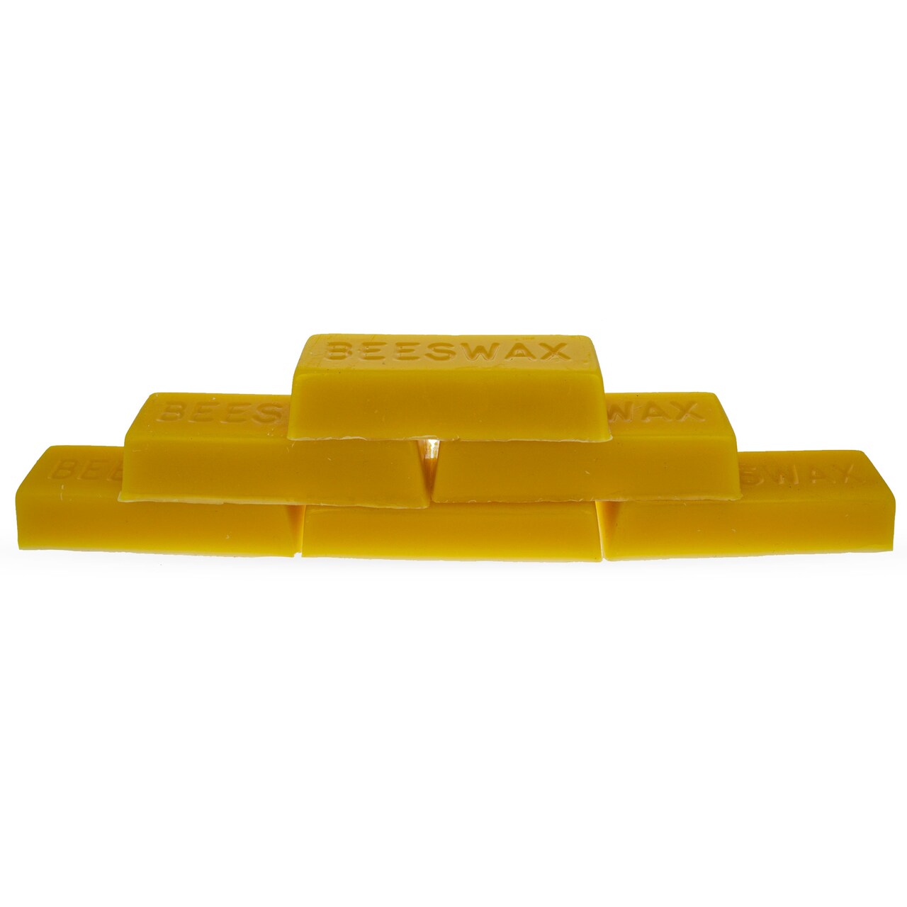 Set of 6 Yellow Triple Filtered Rectangle Beeswax Bars 6 oz Total